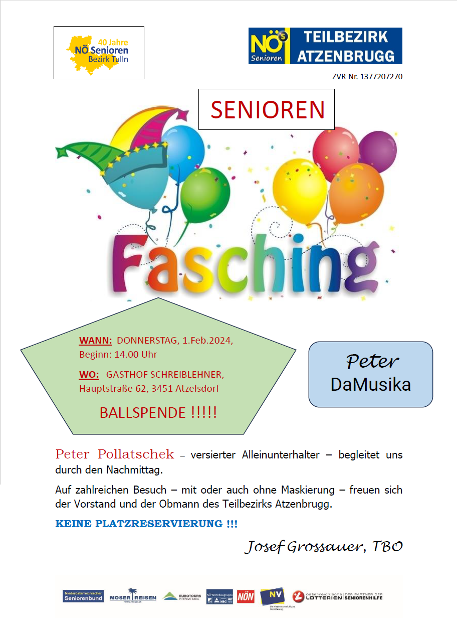 Plakat Seniorenball - Faschinggschnas