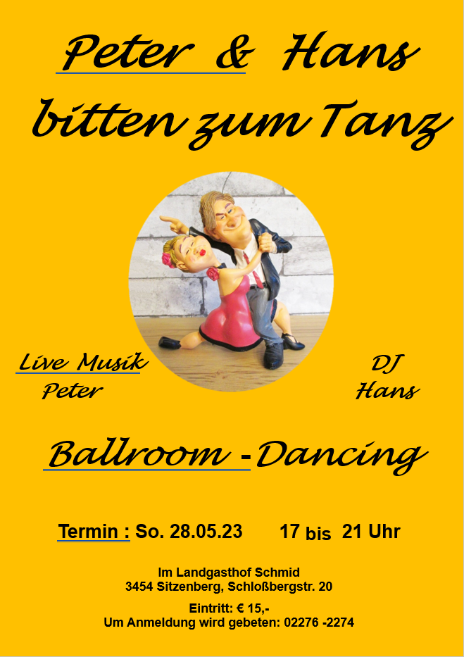 Plakat Peter & Hans bitten zum Tanz